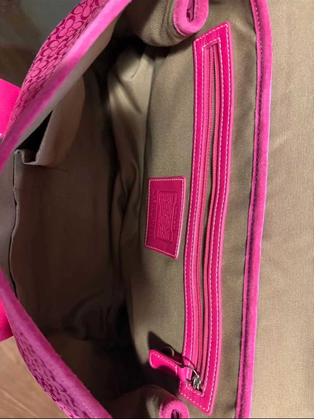 Coach Pink Signature Canvas Shoulder Bag